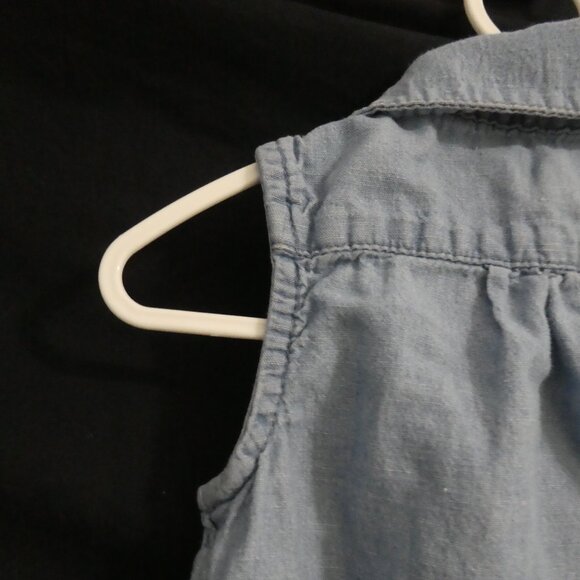 BABY GAP Toddler 3 years Button-Up Sleeveless Denim Dress With Collar - Picture 9 of 15